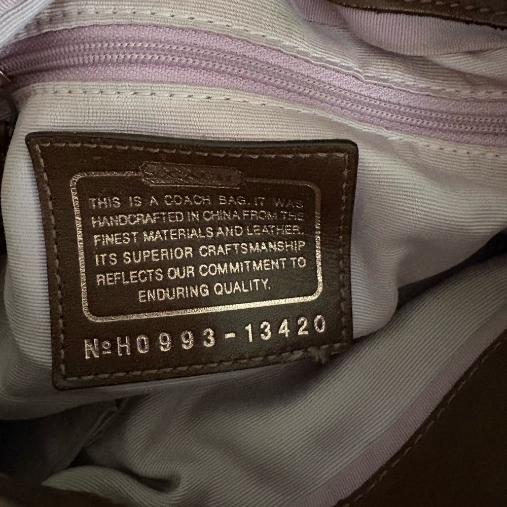 Coach Tan and Brown Signature Shoulder Bag - Picture 6 of 10